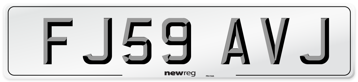 FJ59 AVJ Number Plate from New Reg
